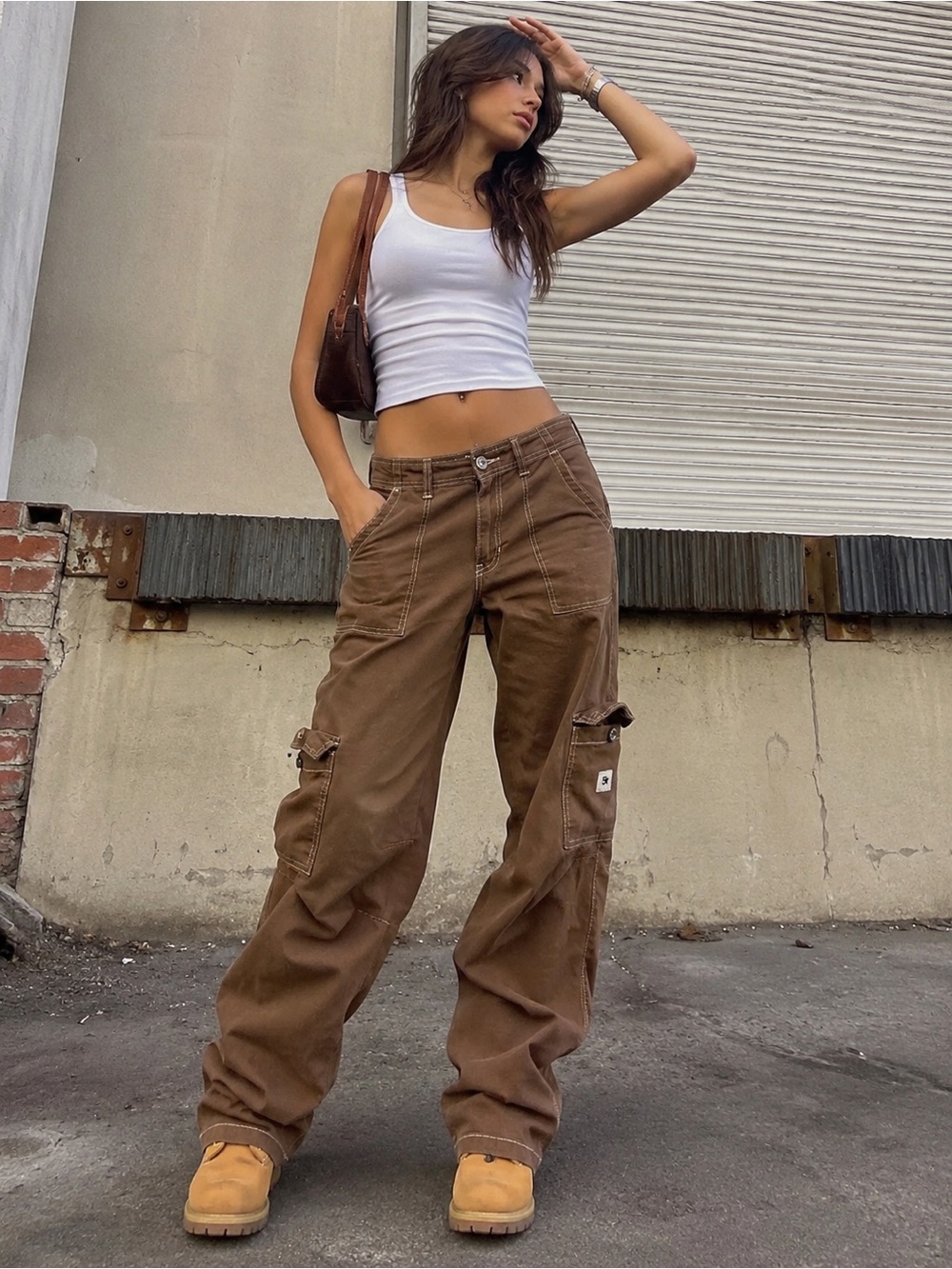 Five Star General Brooklyn Cargo Carpenter Pants Brown Size 13/31 Y2K